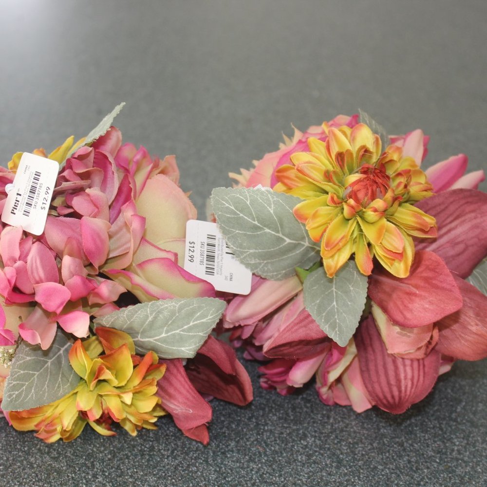Floral Decorative Spheres/Set of 2